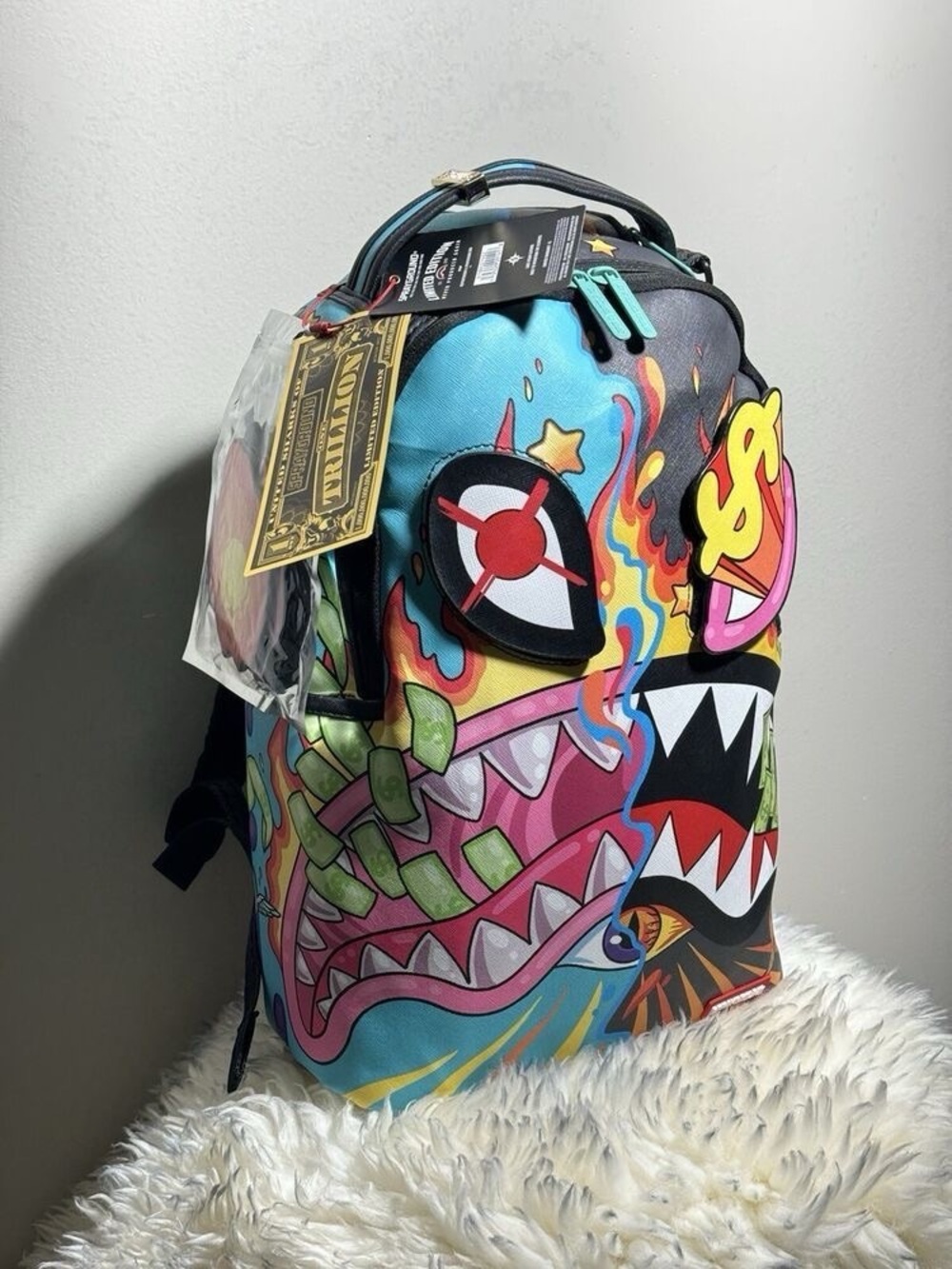 Sprayground Multi-Color Shark & Money Graphic Backpack